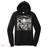 Funny Cat Selfie With Alien UFO Cat Women's Hoodie thumb 0