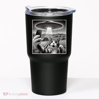 Funny Cat Selfie With Alien UFO Cat Tumbler thumb 0