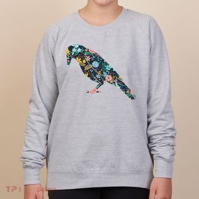 Floral Crow Silhouette Graphic Raven Women's Sweatshirt
