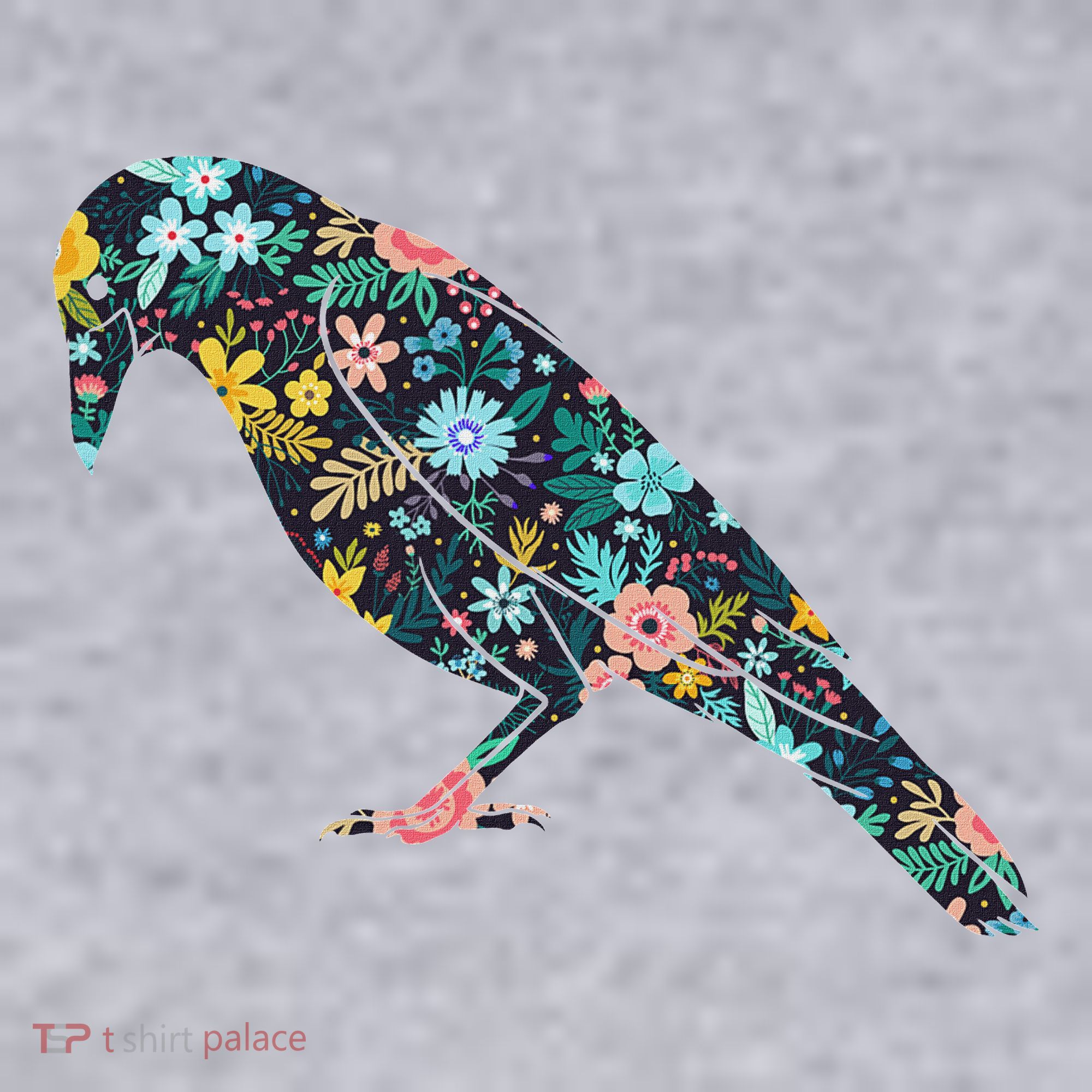 Floral Crow Silhouette Graphic Raven Women's Sweatshirt