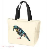 Floral Crow Silhouette Graphic Raven Tote Bag thumb 3