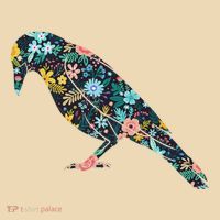 Floral Crow Silhouette Graphic Raven Tote Bag thumb 4