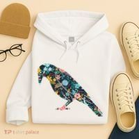 Floral Crow Silhouette Graphic Raven Hoodie thumb 4