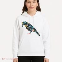 Floral Crow Silhouette Graphic Raven Hoodie thumb 5