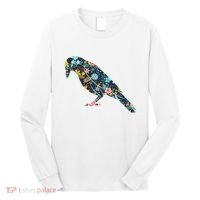 Floral Crow Silhouette Graphic Raven Long Sleeve Shirt thumb 0