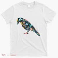 Floral Crow Silhouette Graphic Raven T-Shirt thumb 0