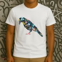 Floral Crow Silhouette Graphic Raven T-Shirt thumb 3