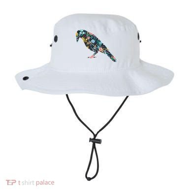 Floral Crow Silhouette Graphic Raven Bucket Hat