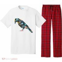 Floral Crow Silhouette Graphic Raven Pajama Set thumb 0