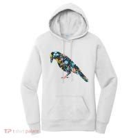 Floral Crow Silhouette Graphic Raven Women's Hoodie thumb 0