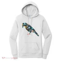 Floral Crow Silhouette Graphic Raven Women's Hoodie thumb 0