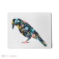 Floral Crow Silhouette Graphic Raven Mousepad thumb 0