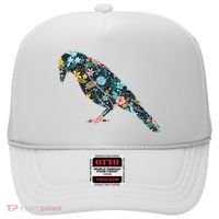 Floral Crow Silhouette Graphic Raven Hat thumb 0