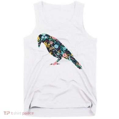 Floral Crow Silhouette Graphic Raven Tank Top