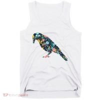 Floral Crow Silhouette Graphic Raven Tank Top thumb 0
