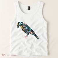 Floral Crow Silhouette Graphic Raven Tank Top thumb 2