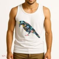 Floral Crow Silhouette Graphic Raven Tank Top thumb 3
