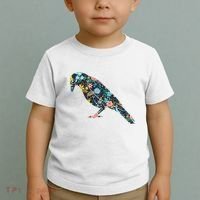 Floral Crow Silhouette Graphic Raven Toddler T-Shirt thumb 2