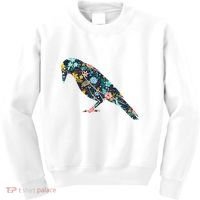 Floral Crow Silhouette Graphic Raven Kids Sweatshirt thumb 0