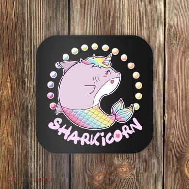 Funny Cute Sharkicorn Shark Unicorn Coaster