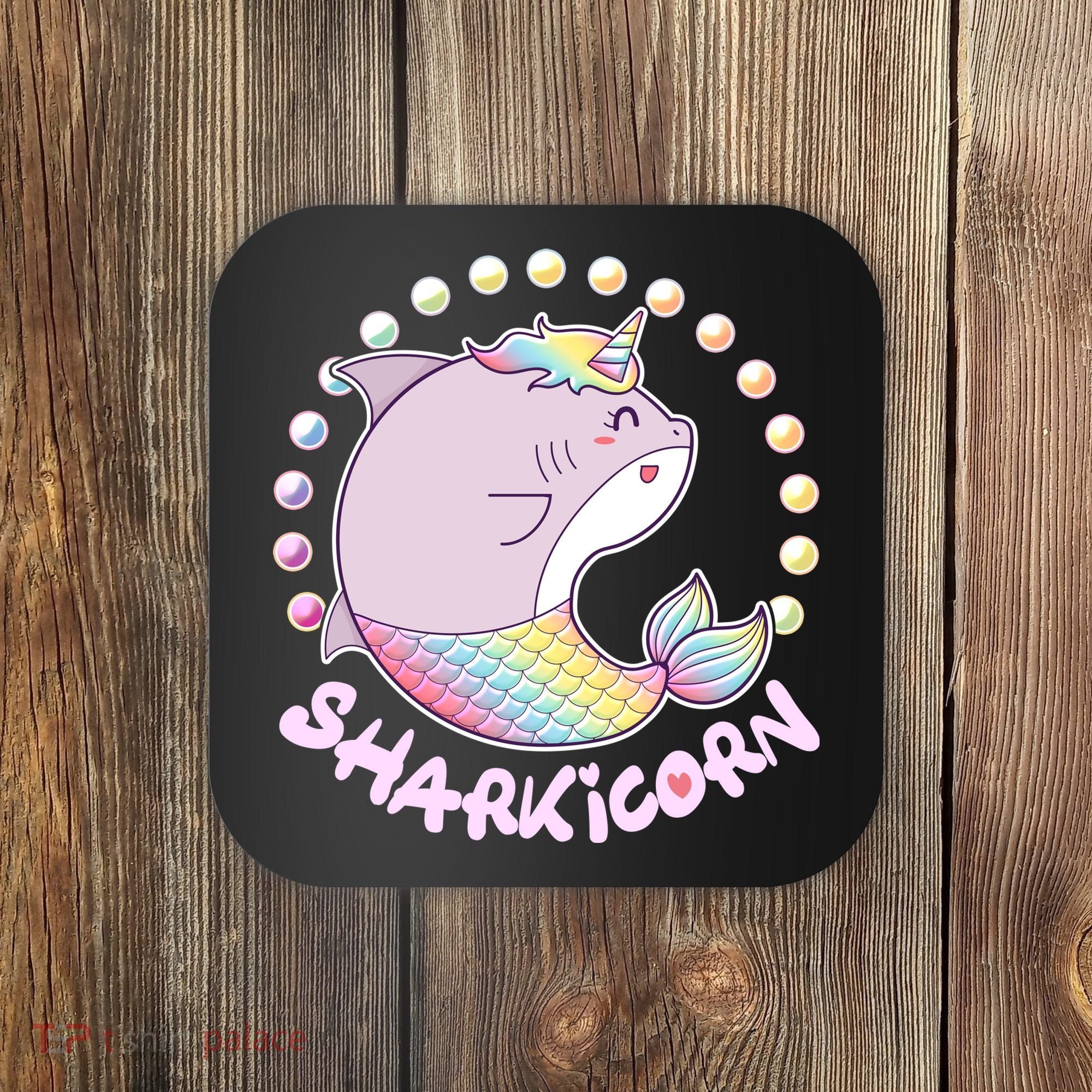 Funny Cute Sharkicorn Shark Unicorn Coaster