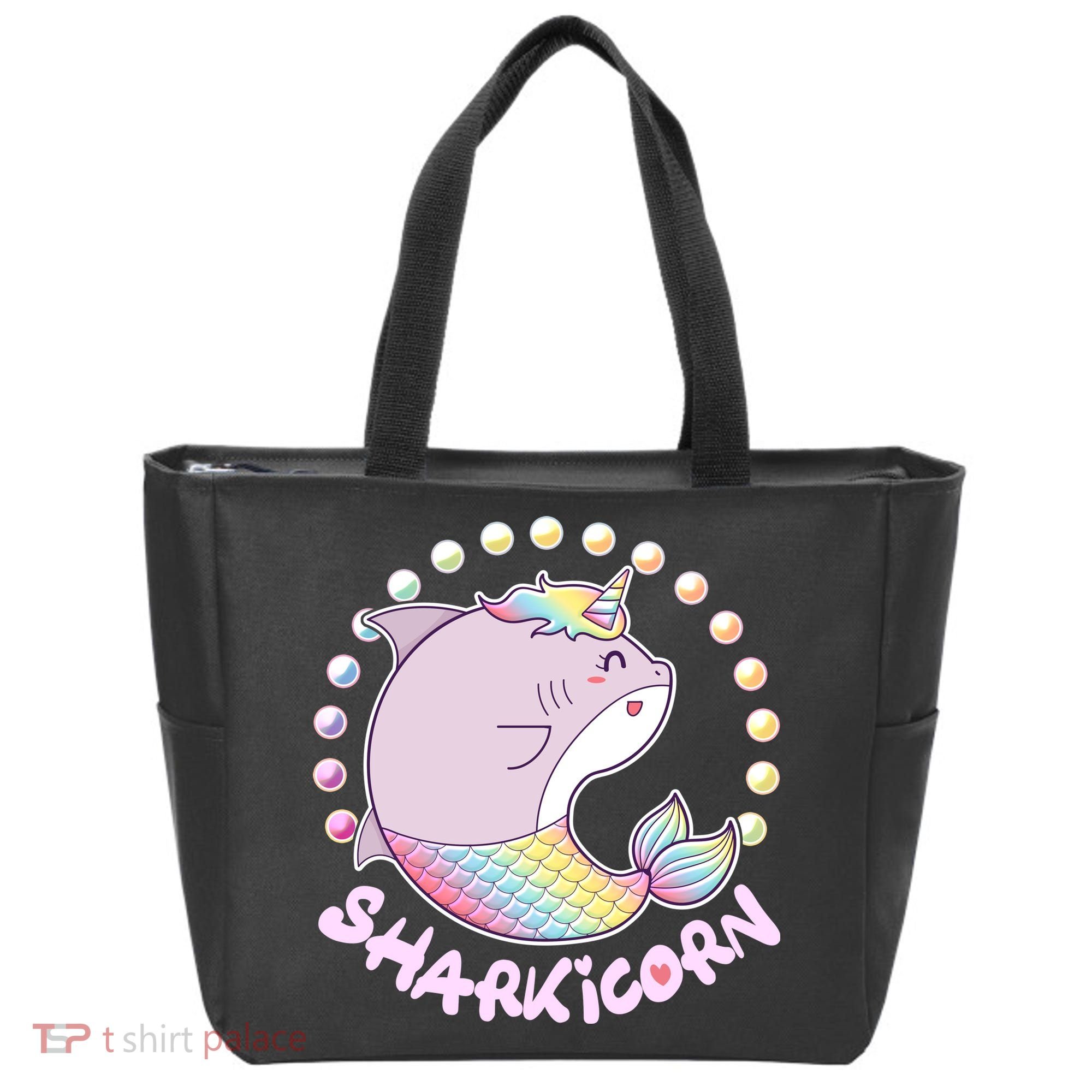 Funny Cute Sharkicorn Shark Unicorn Tote Bag