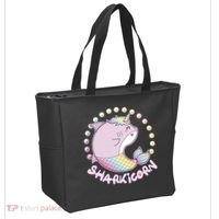 Funny Cute Sharkicorn Shark Unicorn Tote Bag thumb 2