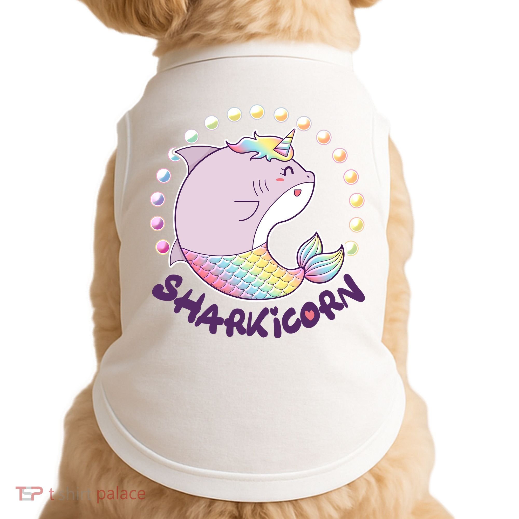Funny Cute Sharkicorn Shark Unicorn Doggie Tank