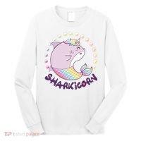 Funny Cute Sharkicorn Shark Unicorn Long Sleeve Shirt thumb 0