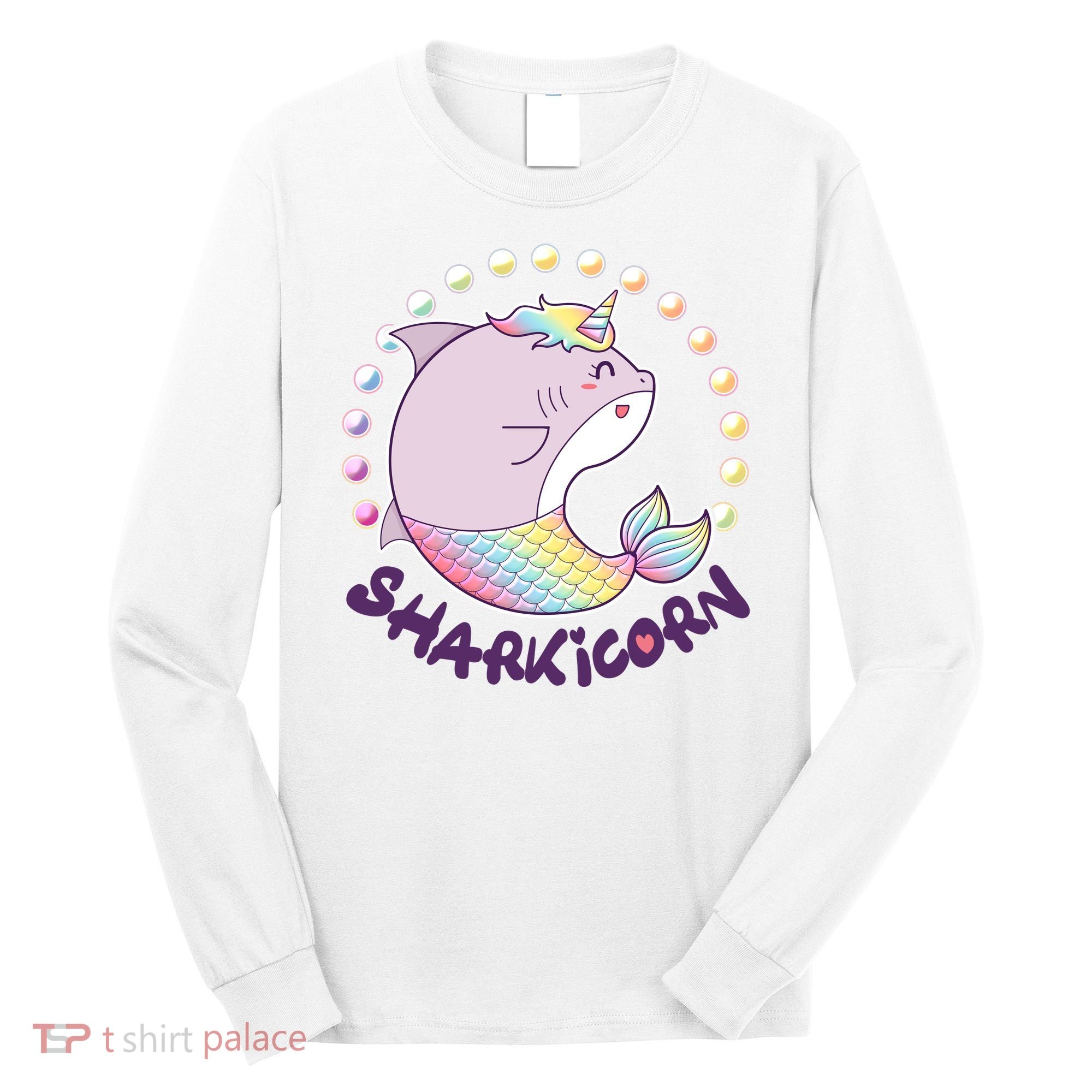 Funny Cute Sharkicorn Shark Unicorn Long Sleeve Shirt