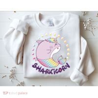 Funny Cute Sharkicorn Shark Unicorn Sweatshirt thumb 2