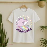 Funny Cute Sharkicorn Shark Unicorn T-Shirt thumb 2
