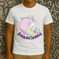 Funny Cute Sharkicorn Shark Unicorn T-Shirt thumb 3