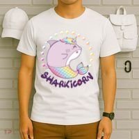 Funny Cute Sharkicorn Shark Unicorn T-Shirt thumb 6
