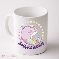 Funny Cute Sharkicorn Shark Unicorn Coffee Mug thumb 0