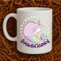 Funny Cute Sharkicorn Shark Unicorn Coffee Mug thumb 2