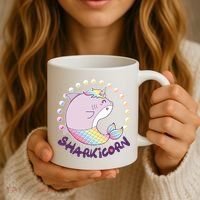 Funny Cute Sharkicorn Shark Unicorn Coffee Mug thumb 3