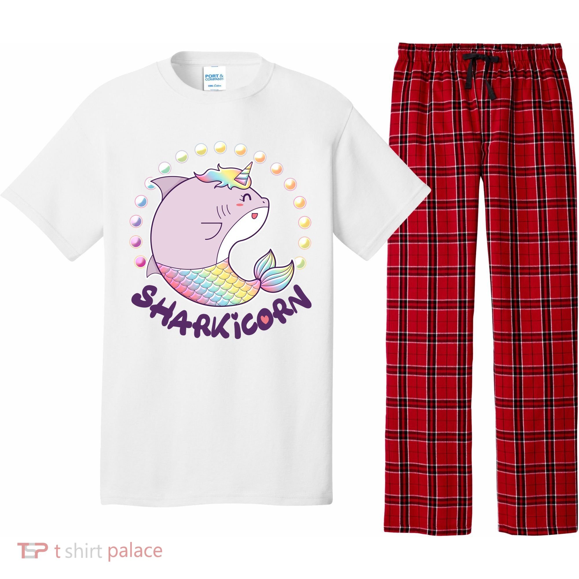 Funny Cute Sharkicorn Shark Unicorn Pajama Set