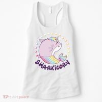 Funny Cute Sharkicorn Shark Unicorn Women's Tank Top thumb 0