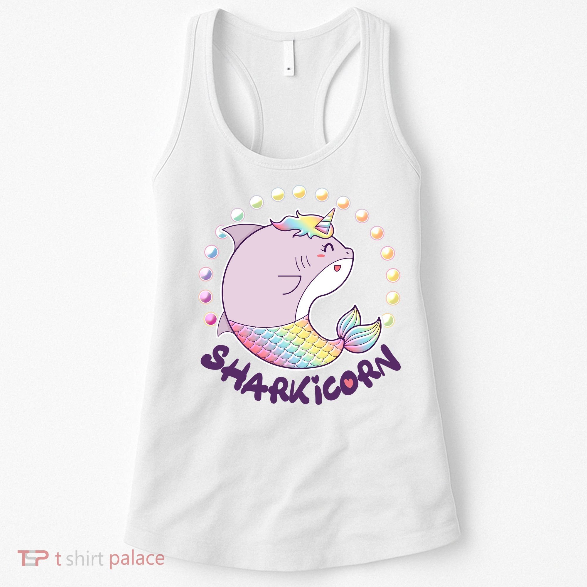 Funny Cute Sharkicorn Shark Unicorn Women's Tank Top