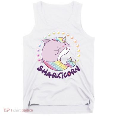 Funny Cute Sharkicorn Shark Unicorn Tank Top