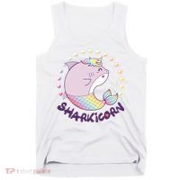 Funny Cute Sharkicorn Shark Unicorn Tank Top thumb 0