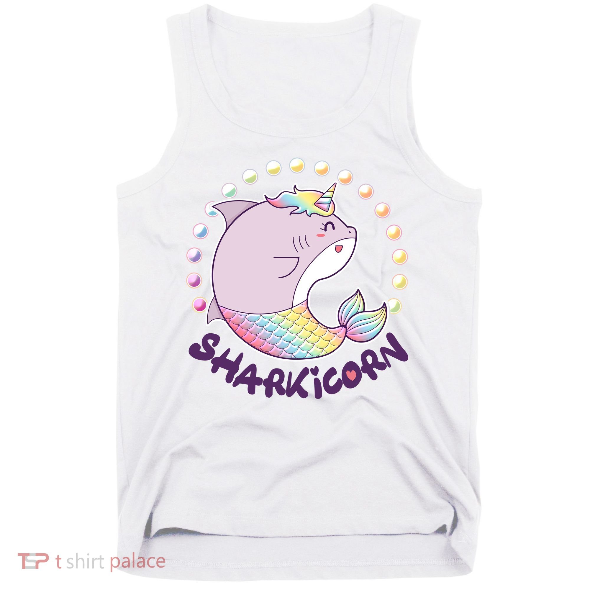 Funny Cute Sharkicorn Shark Unicorn Tank Top