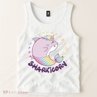 Funny Cute Sharkicorn Shark Unicorn Tank Top thumb 2