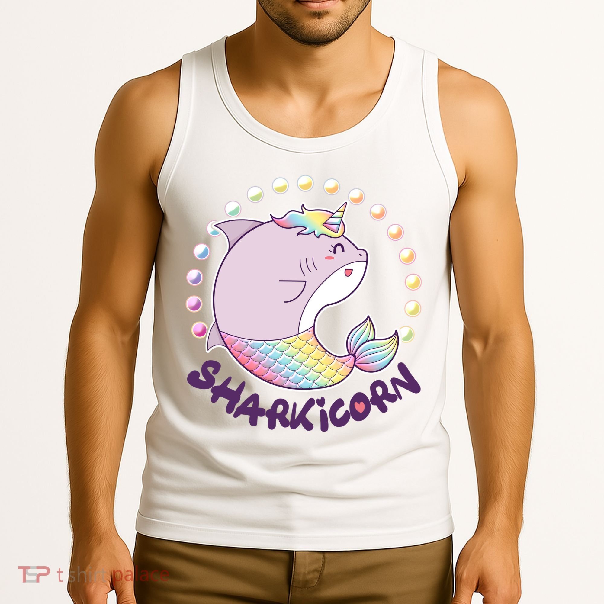 Funny Cute Sharkicorn Shark Unicorn Tank Top