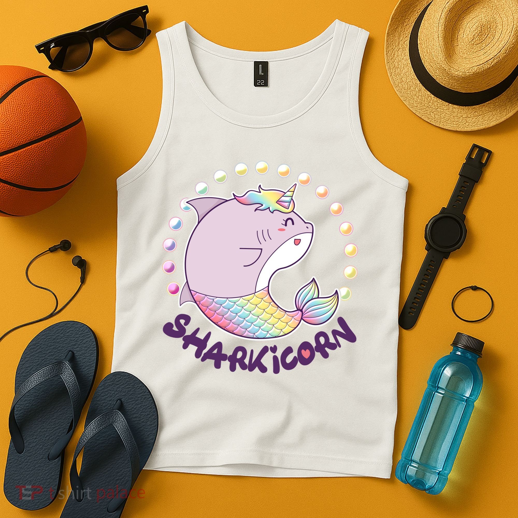 Funny Cute Sharkicorn Shark Unicorn Tank Top