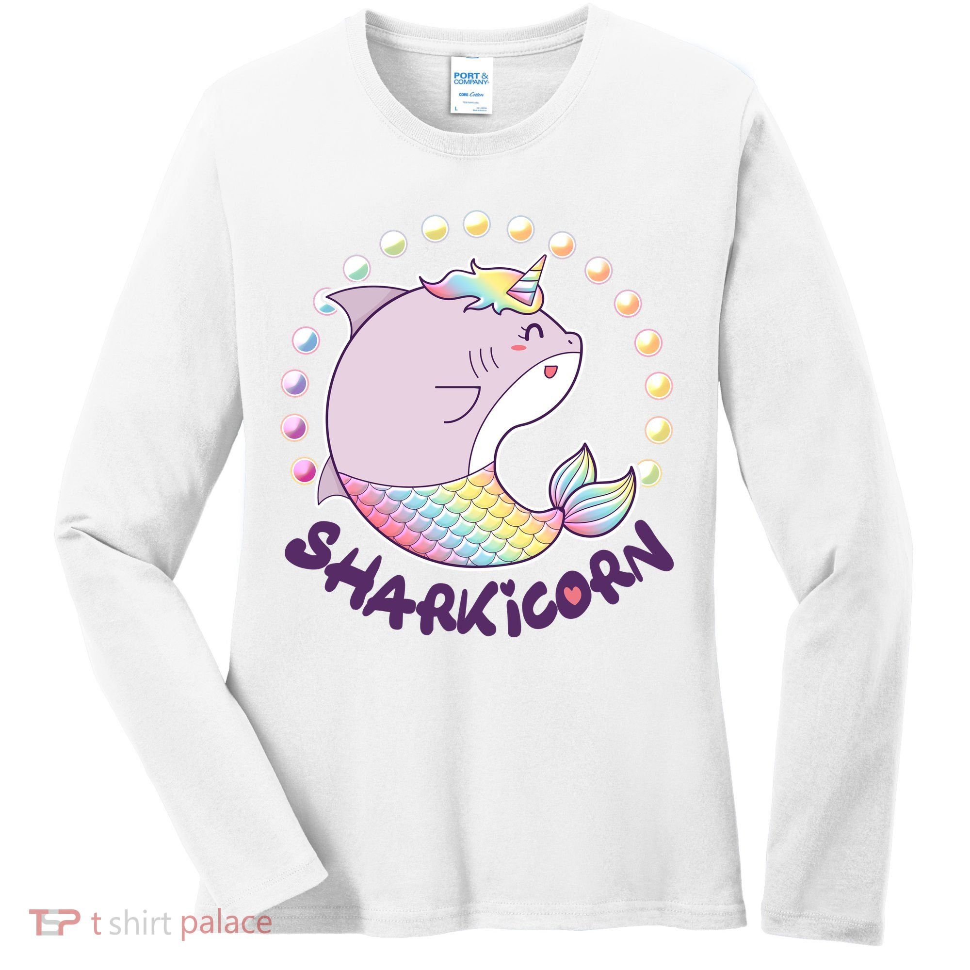 Funny Cute Sharkicorn Shark Unicorn Women's Long Sleeve Shirt