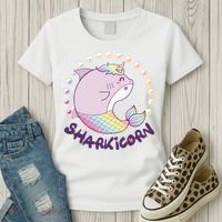 Funny Cute Sharkicorn Shark Unicorn Women's T-Shirt thumb 3