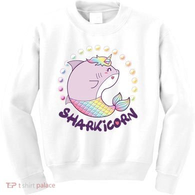 Funny Cute Sharkicorn Shark Unicorn Kids Sweatshirt