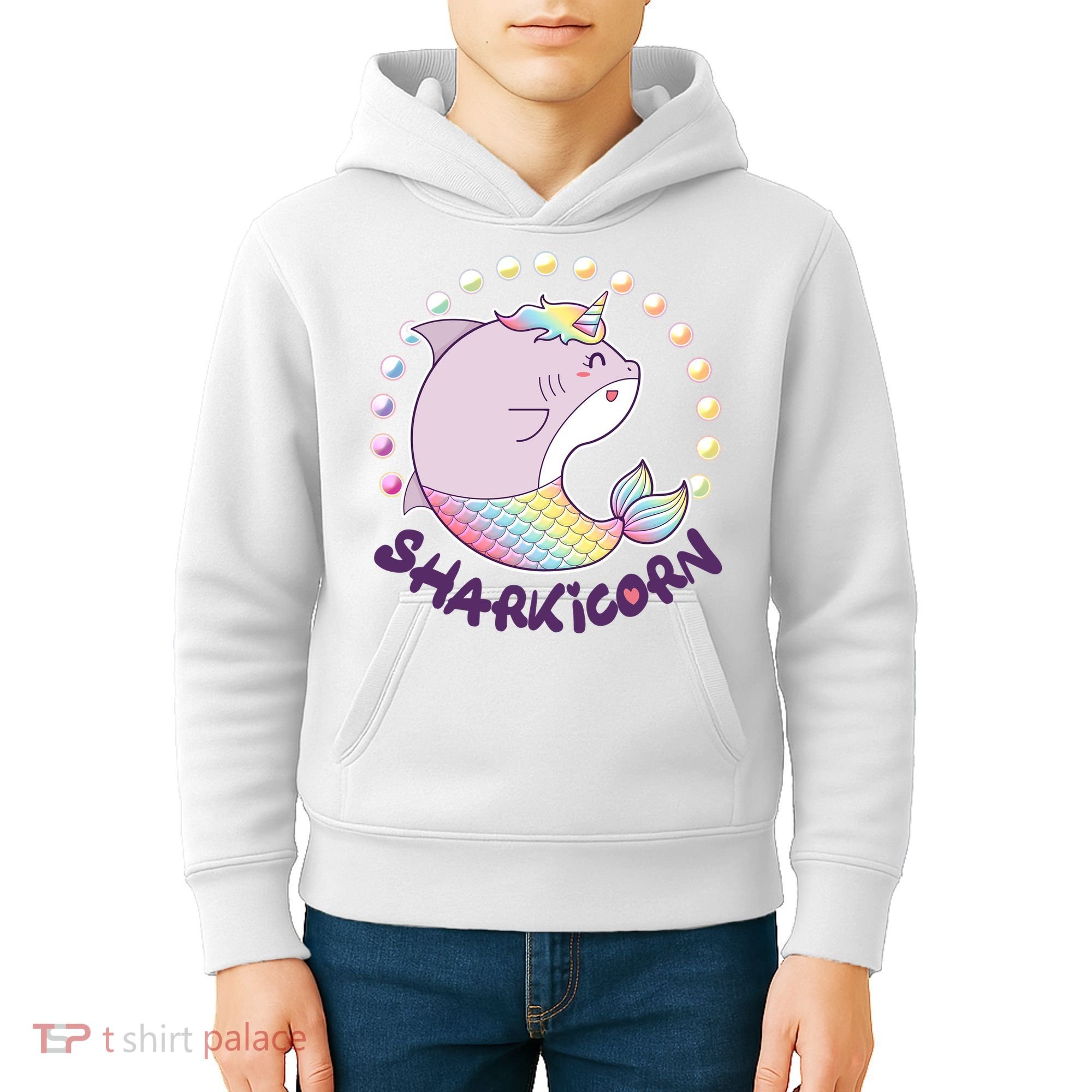 Funny Cute Sharkicorn Shark Unicorn Kids Hoodie
